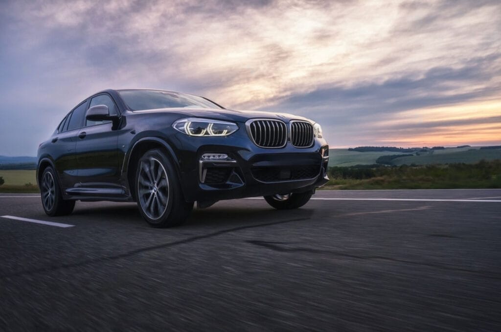 Stock Photo Seattle Washington Usa August Bmw X Black The Car Is Driving On The Highway 2344801147 Transformed